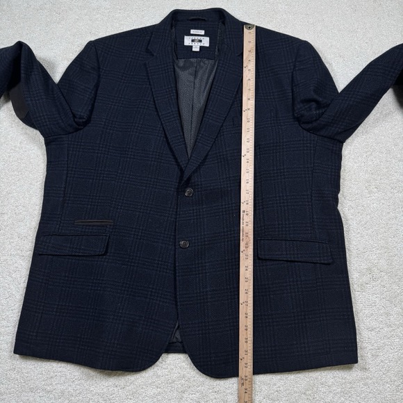 Joseph Abboud Blazer Jacket Men's 3X Navy Plaid Wool Elbow Patch‎ Classic Fit - Picture 6 of 10